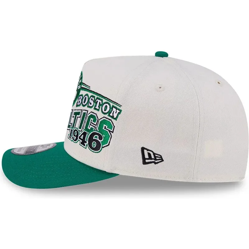 cappellino-curvo-beige-e-verde-snapback-9fifty-a-frame-classic-dei-boston-celtics-nba-di-new-era