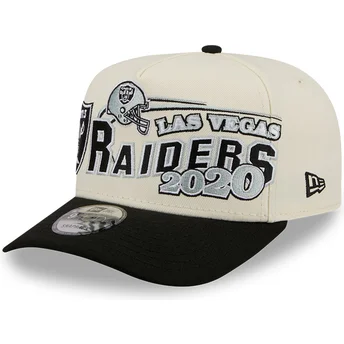 Cappellino curvo beige e nero snapback 9FIFTY A Frame Classic dei Las Vegas Raiders NFL di New Era