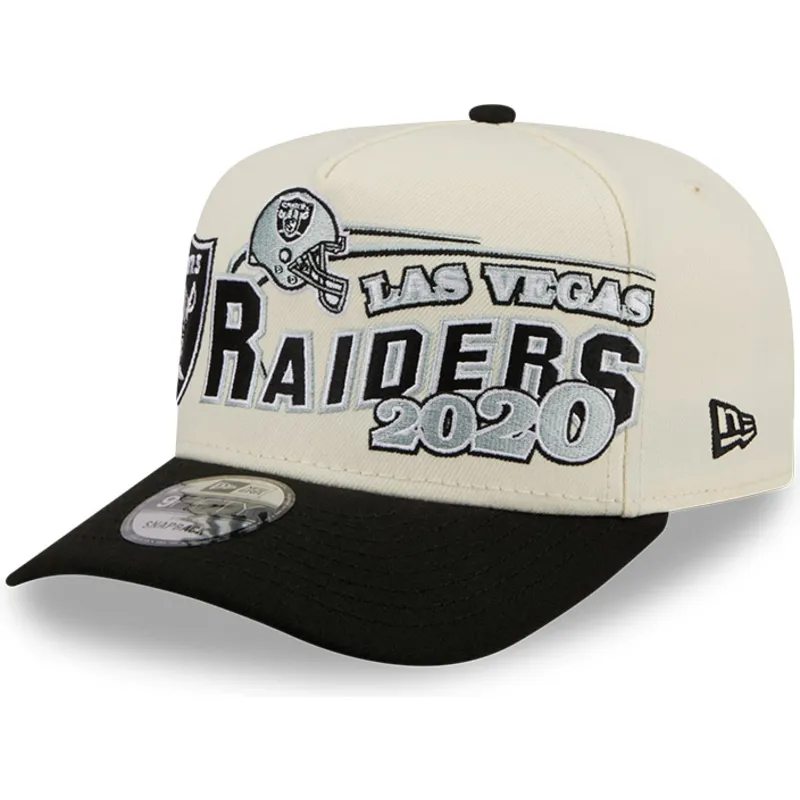 buet-beige-og-sort-snapback-kasket-9fifty-a-frame-classic-fra-las-vegas-raiders-nfl-fra-new-era