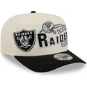 beige-und-schwarze-gebogene-snapback-kappe-9fifty-a-frame-classic-der-las-vegas-raiders-nfl-von-new-era