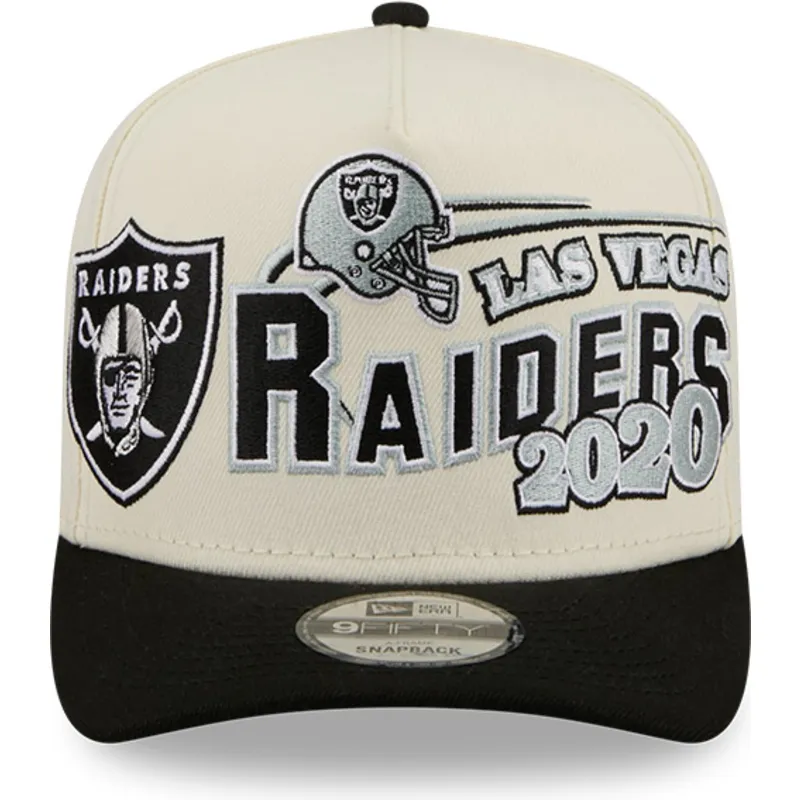 cappellino-curvo-beige-e-nero-snapback-9fifty-a-frame-classic-dei-las-vegas-raiders-nfl-di-new-era