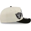 beige-und-schwarze-gebogene-snapback-kappe-9fifty-a-frame-classic-der-las-vegas-raiders-nfl-von-new-era