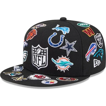Casquette plate noire ajustée 59FIFTY All Over NFL New Era