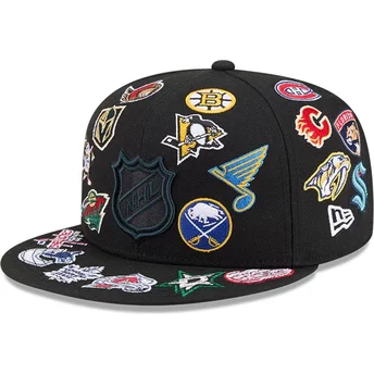 Czarna dopasowana czapka z daszkiem 59FIFTY All Over NHL New Era