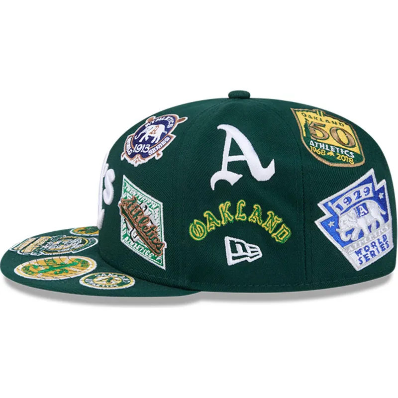 grune-enganliegende-59fifty-all-over-flat-cap-der-oakland-athletics-mlb-von-new-era