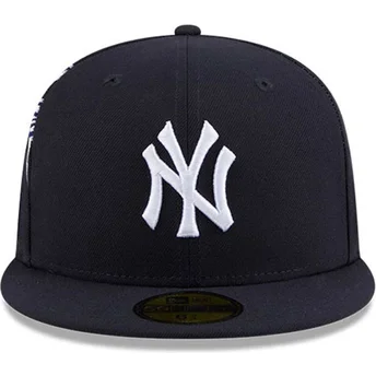 Marineblaue, anliegende 59FIFTY Hidden Hit Flat Cap der New York Yankees MLB von New Era