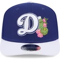 cappellino-curvo-blu-e-bianco-snapback-9seventy-stretch-snap-flower-di-los-angeles-dodgers-mlb-di-new-era