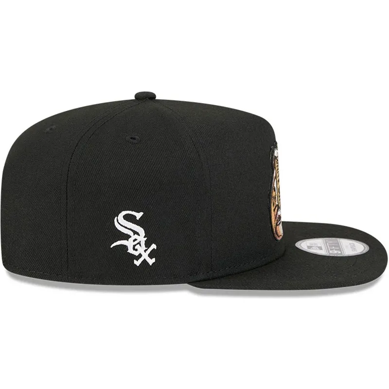 sort-flad-snapback-9fifty-a-frame-ring-kasket-fra-chicago-white-sox-mlb-fra-new-era