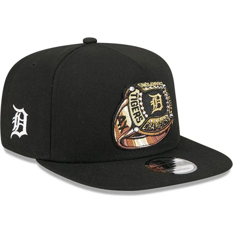 schwarze-flache-snapback-kappe-9fifty-a-frame-ring-der-detroit-tigers-mlb-von-new-era