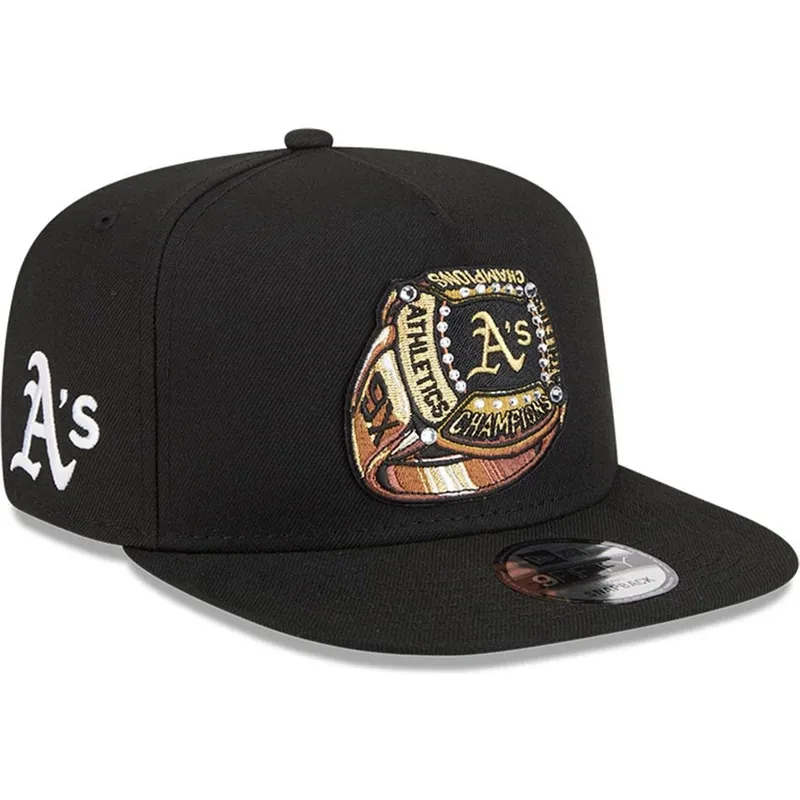 sort-flad-snapback-9fifty-a-frame-ring-kasket-fra-oakland-athletics-mlb-fra-new-era