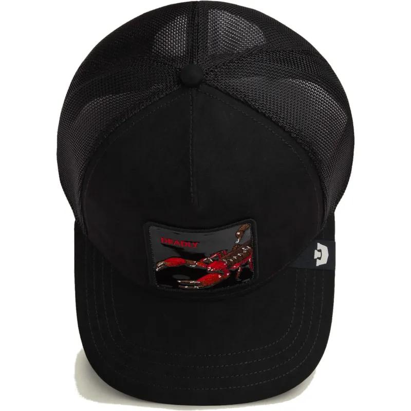 casquette-trucker-noire-scorpion-deadly-black-out-scorpion-metallic-the-farm-goorin-bros