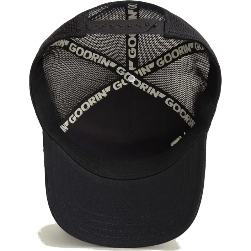 casquette-trucker-noire-chien-dobermann-black-out-doberman-metallic-the-farm-goorin-bros