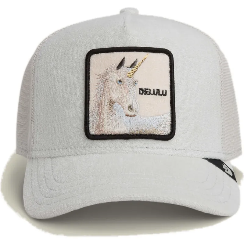 cappellino-trucker-grigio-unicorno-delulu-terry-cloth-the-farm-di-goorin-bros