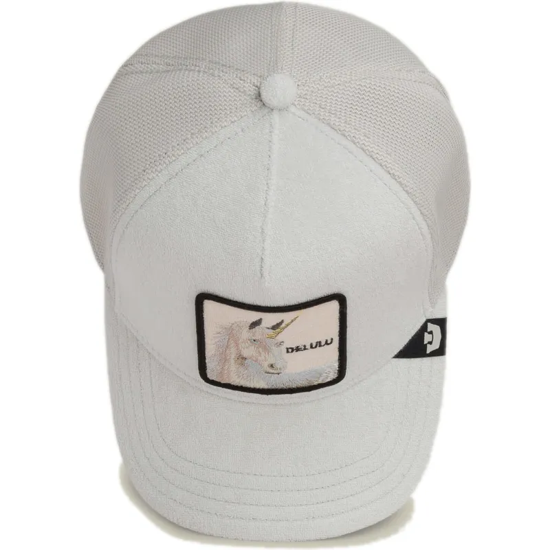 cappellino-trucker-grigio-unicorno-delulu-terry-cloth-the-farm-di-goorin-bros