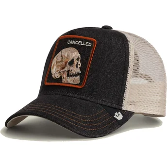 Cappellino trucker nero teschio Cancelled Denim Skull The Farm di Goorin Bros.