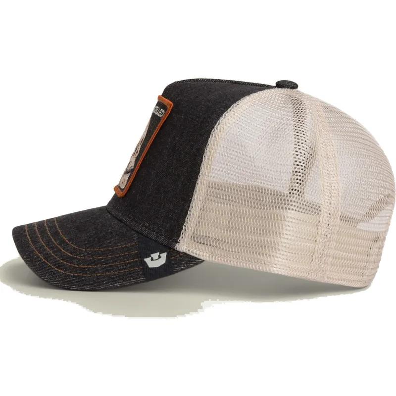 sort-trucker-kasket-med-dodningehoved-cancelled-denim-skull-the-farm-fra-goorin-bros