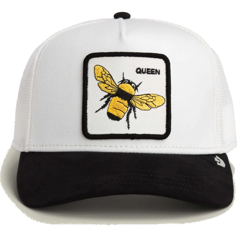 trucker-cap-weiss-und-schwarz-biene-queen-microsuede-bee-the-farm-von-goorin-bros