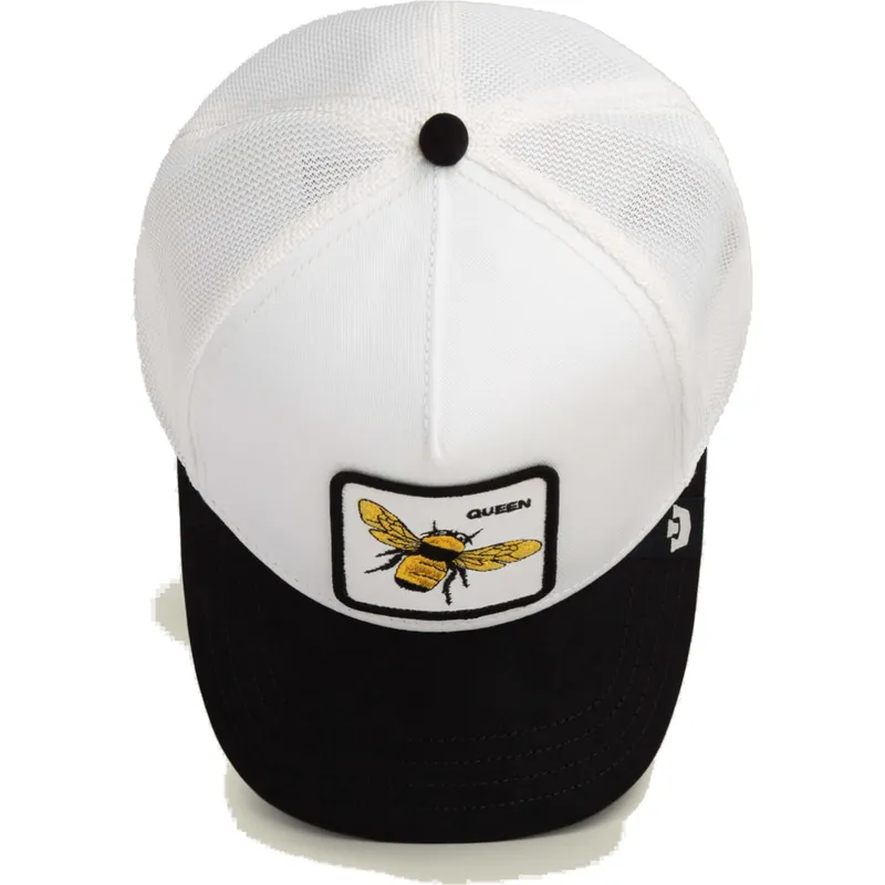 trucker-cap-weiss-und-schwarz-biene-queen-microsuede-bee-the-farm-von-goorin-bros