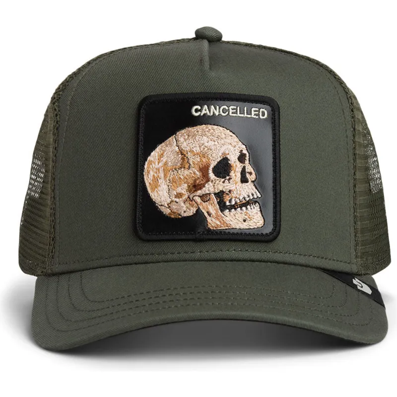 casquette-trucker-verte-crane-the-cancelled-skull-the-farm-goorin-bros