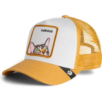 Cappellino trucker marrone per bambino gatto Curious Cat Mini The Farm di Goorin Bros.