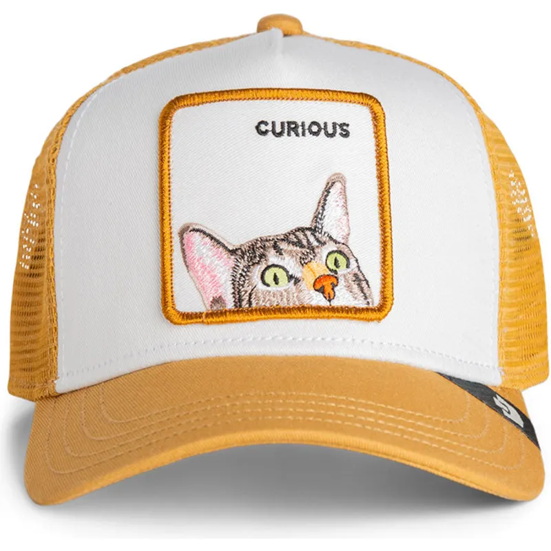 brun-trucker-kasket-til-dreng-kat-curious-cat-mini-the-farm-fra-goorin-bros