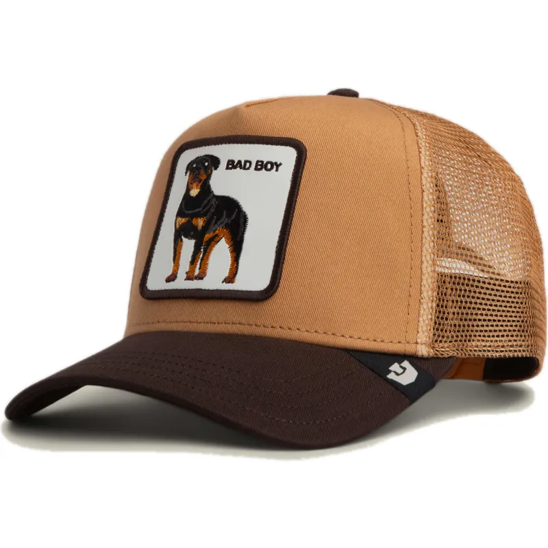 czapka-trucker-brazowa-rottweiler-bad-boy-the-farm-od-goorin-bros