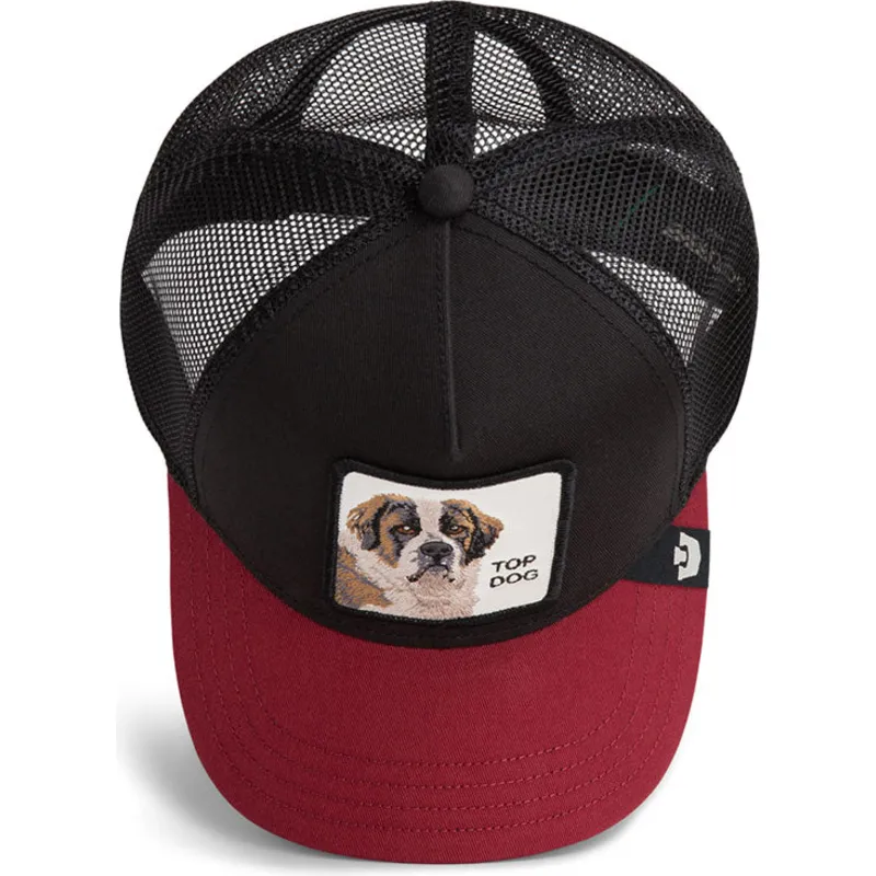 trucker-cap-schwarz-und-rot-hund-crush-top-dog-the-farm-von-goorin-bros