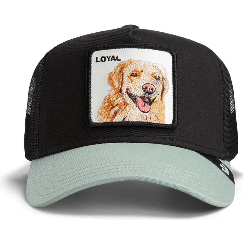 trucker-cap-schwarz-und-grun-hund-labrador-retriever-the-loyal-dog-the-farm-von-goorin-bros
