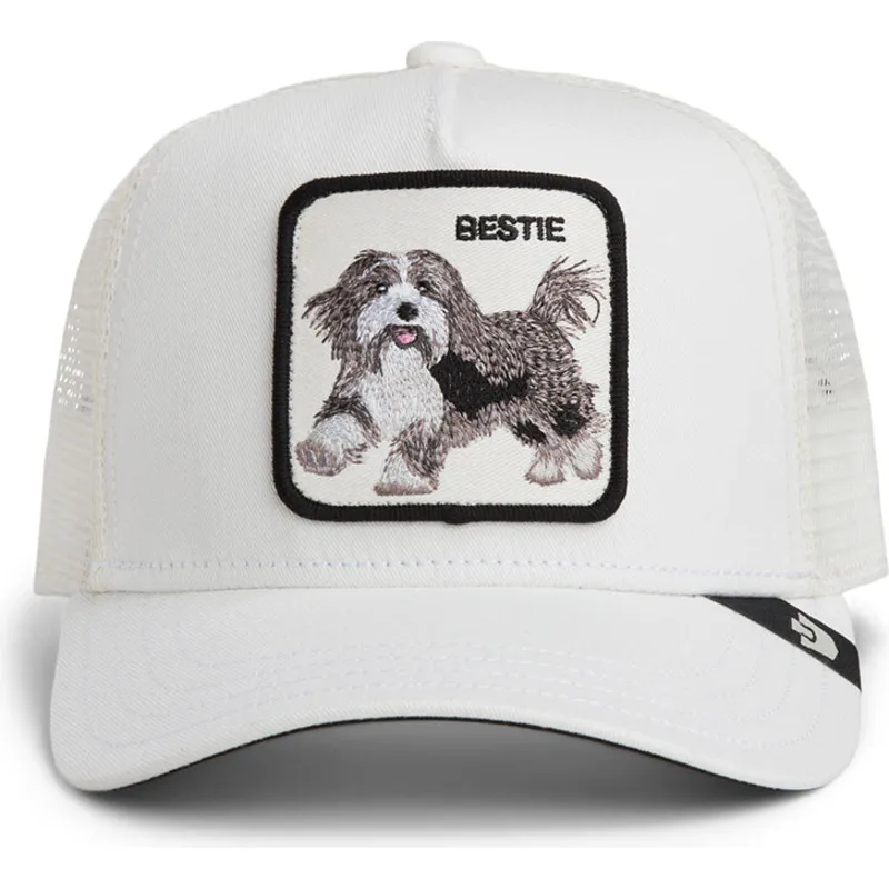 hvid-trucker-kasket-til-dreng-hund-bestie-mini-the-farm-fra-goorin-bros