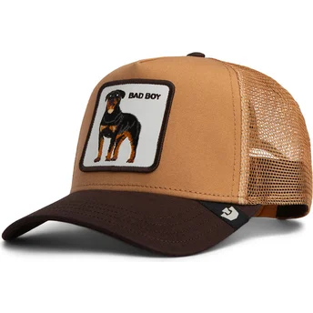Trucker kasket brun til dreng hund rottweiler Bad Boy Mini The Farm fra Goorin Bros.