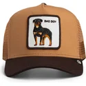 trucker-kasket-brun-til-dreng-hund-rottweiler-bad-boy-mini-the-farm-fra-goorin-bros