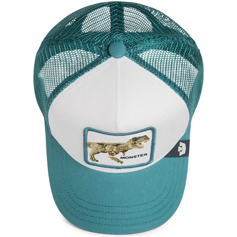 cappellino-trucker-verde-per-bambino-t-rex-dinosauro-sea-monster-the-farm-di-goorin-bros