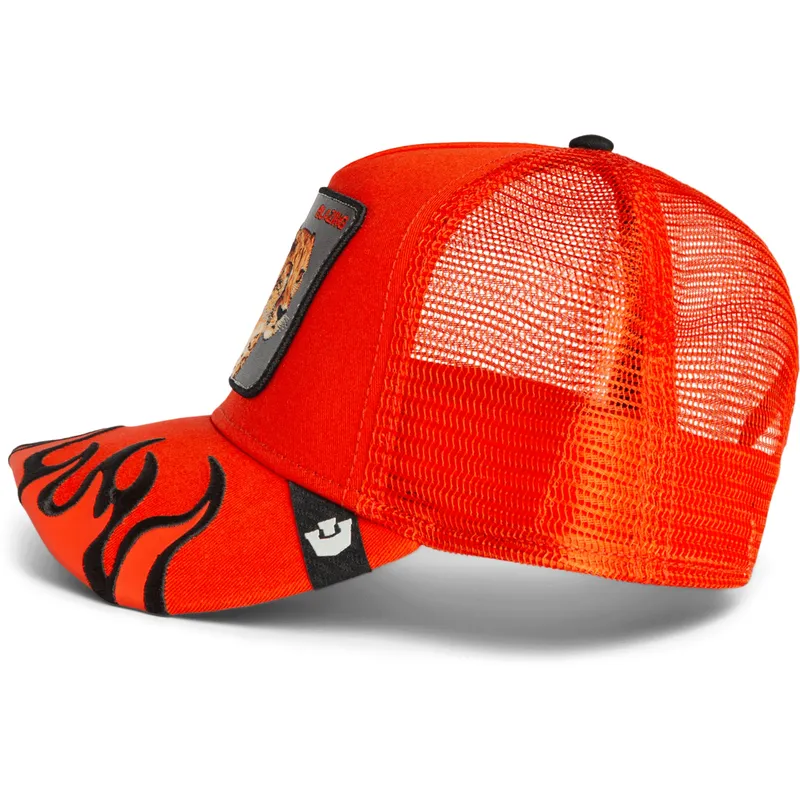 trucker-kasket-orange-gepard-blazing-flames-the-farm-fra-goorin-bros