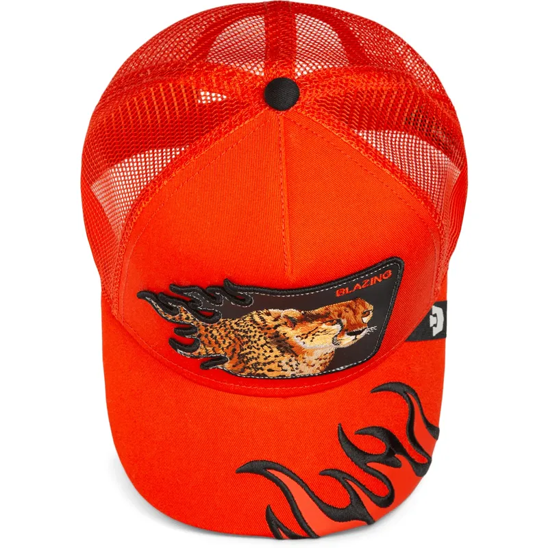 trucker-cap-orange-gepard-blazing-flames-the-farm-von-goorin-bros