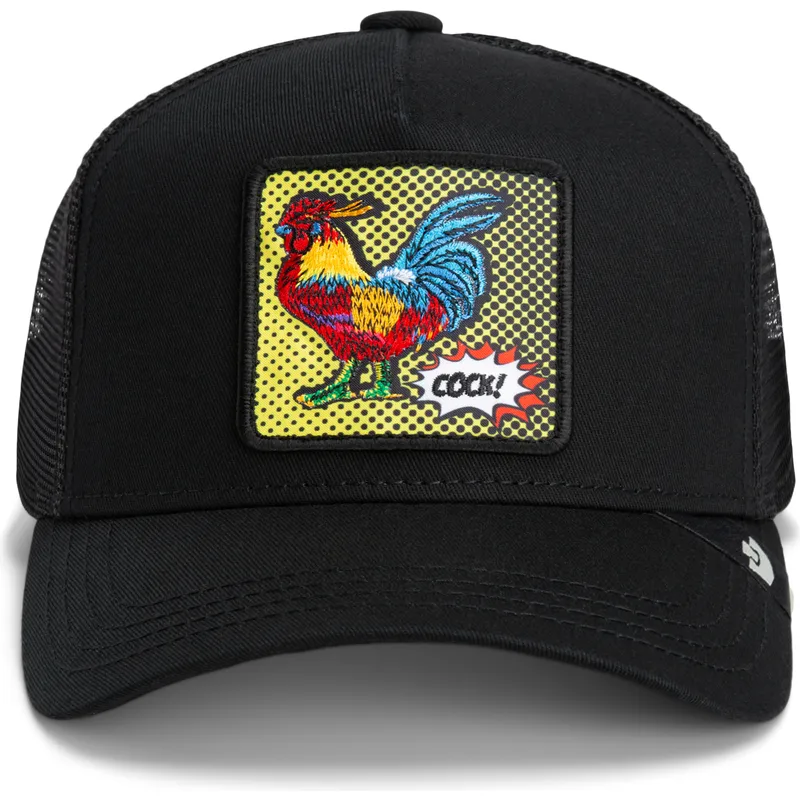 casquette-trucker-noire-coq-cock-rooster-pop-art-2-the-farm-goorin-bros