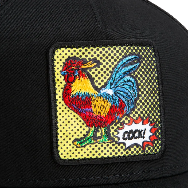 trucker-cap-schwarz-hahn-cock-rooster-pop-art-2-the-farm-von-goorin-bros