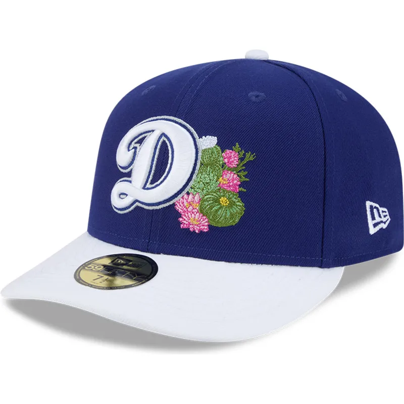 cappellino-curvo-blu-e-bianco-aderente-59fifty-spring-training-dei-los-angeles-dodgers-mlb-di-new-era