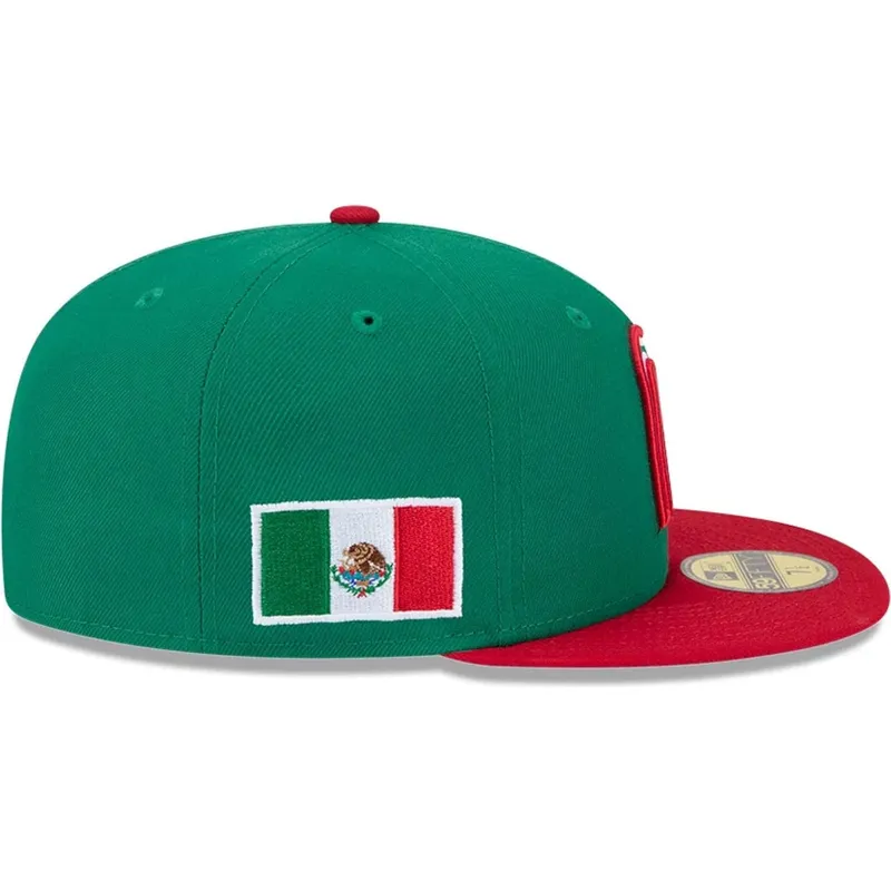 cappello-piatto-verde-regolabile-59fifty-mexico-2026-world-baseball-classic-di-new-era