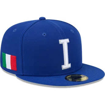 Cappello piatto blu regolabile 59FIFTY Italy 2026 World Baseball Classic di New Era