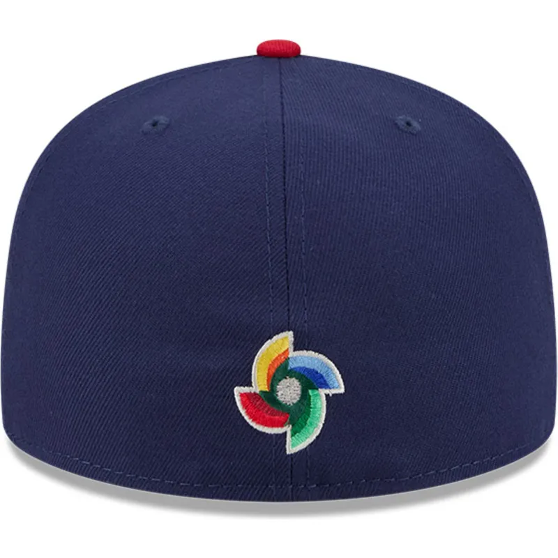cappello-piatto-blu-marino-e-rosso-regolabile-59fifty-usa-2026-world-baseball-classic-di-new-era