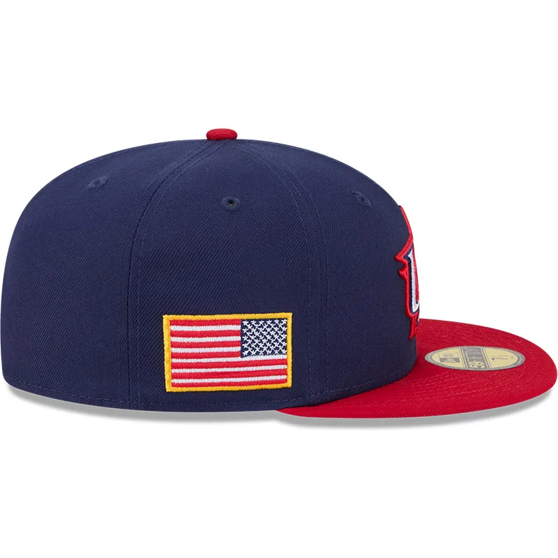 cappello-piatto-blu-marino-e-rosso-regolabile-59fifty-usa-2026-world-baseball-classic-di-new-era