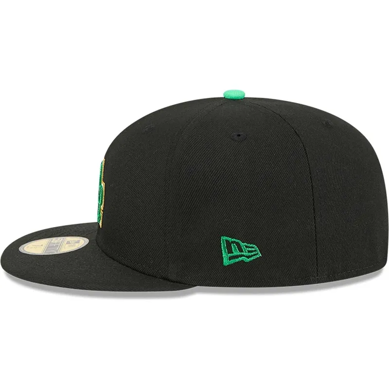 cappello-piatto-nero-aderente-59fifty-saint-patrick-s-day-dei-los-angeles-dodgers-mlb-di-new-era