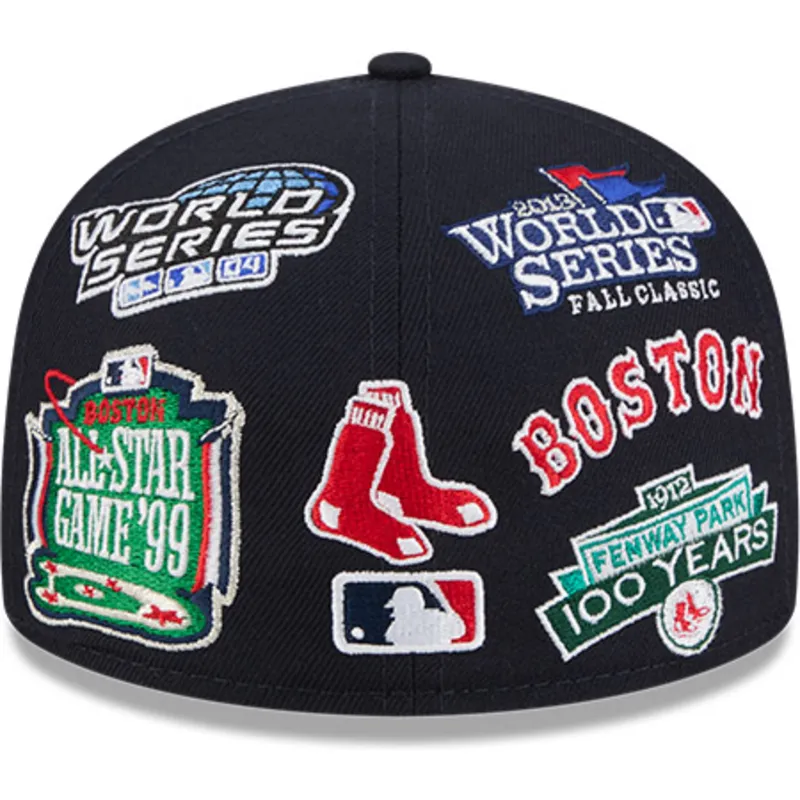 casquette-plate-bleue-marine-ajustee-59fifty-all-over-boston-red-sox-mlb-new-era