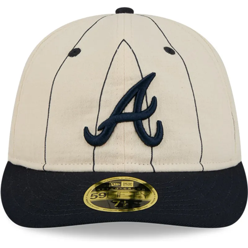 cappellino-curvo-beige-chiuso-59fifty-retro-crown-linen-di-atlanta-braves-mlb-di-new-era
