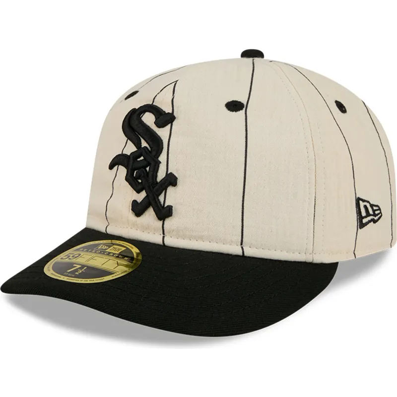 beige-justerbar-flad-kasket-59fifty-retro-crown-linen-fra-chicago-white-sox-mlb-fra-new-era