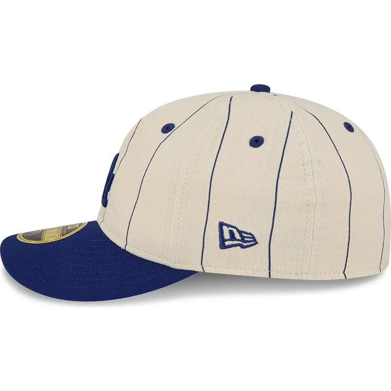 bojd-beige-justerad-keps-59fifty-retro-crown-linen-los-angeles-dodgers-mlb-fran-new-era