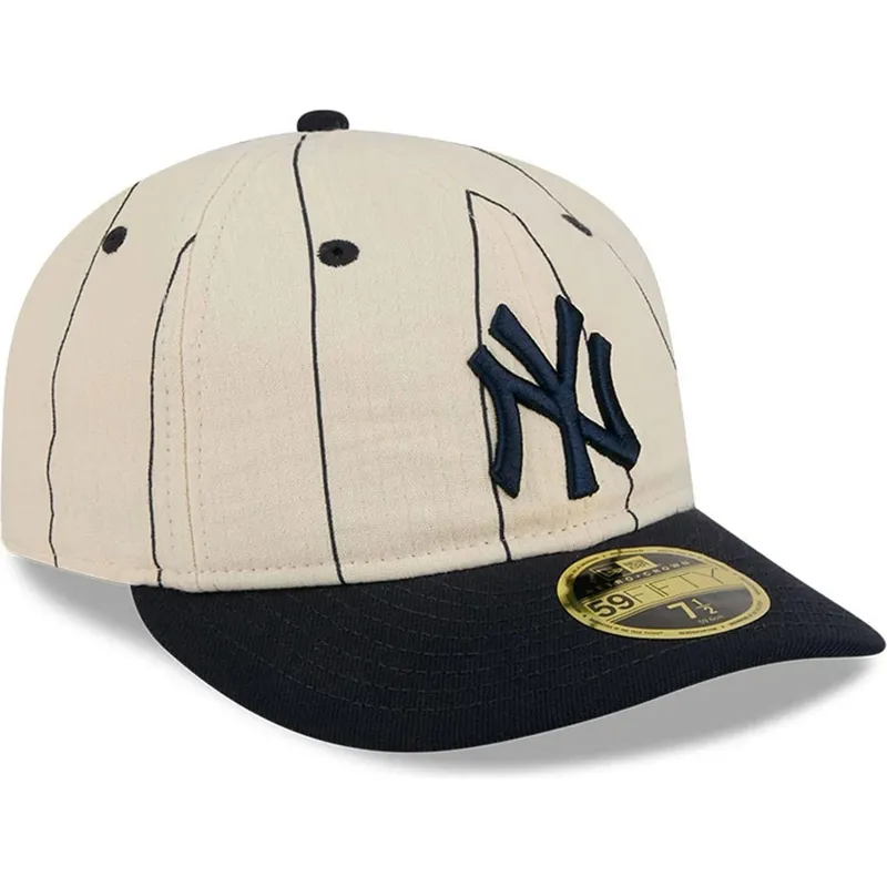cappellino-curvo-beige-chiuso-59fifty-retro-crown-linen-dei-new-york-yankees-mlb-di-new-era