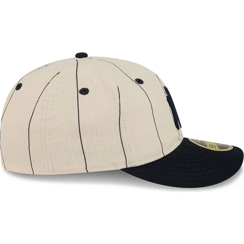 cappellino-curvo-beige-regolabile-59fifty-retro-crown-linen-dei-new-york-yankees-mlb-di-new-era