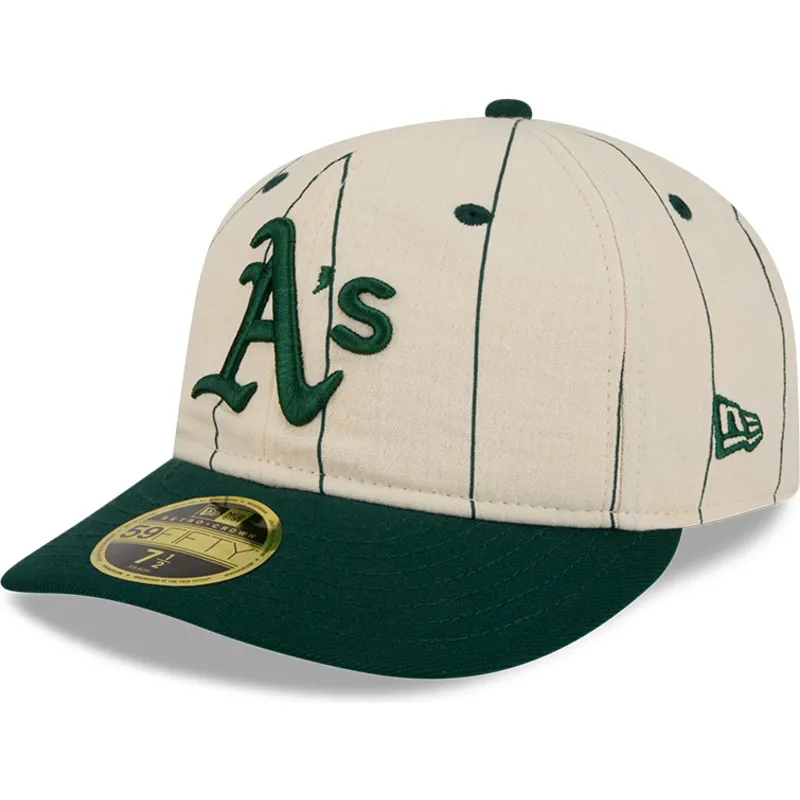 buet-beige-fitted-kasket-59fifty-retro-crown-linen-fra-oakland-athletics-mlb-fra-new-era