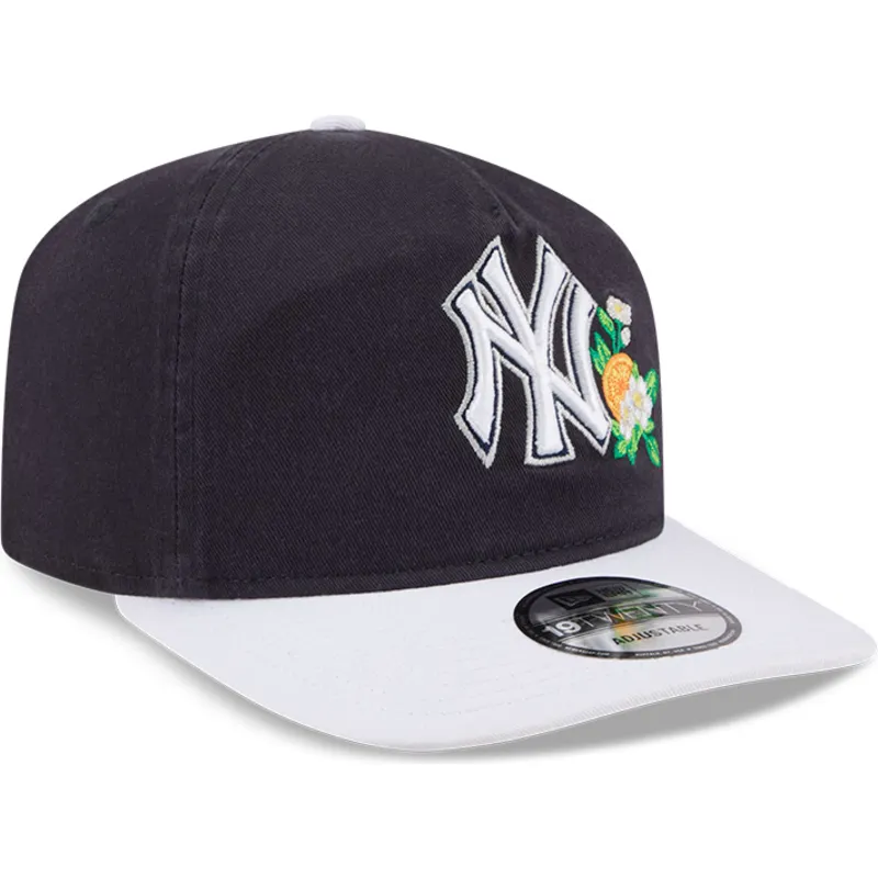 marineblaue-gebogene-snapback-kappe-19twenty-spring-training-der-new-york-yankees-mlb-von-new-era